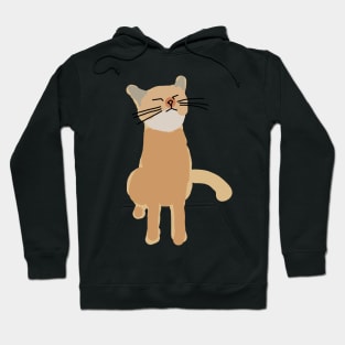 Minimal Style Gold Cat Hoodie